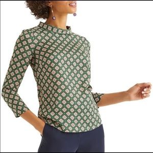 Boden Lily Medallion Green Blouse